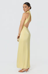 Aspen Twist Front Halter Maxi Dress