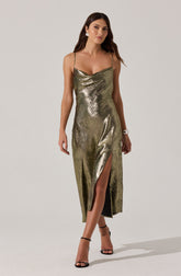 Gaia Metallic Midi Dress