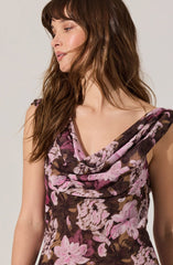 Cecilia Floral Cowl Neck Maxi Dress