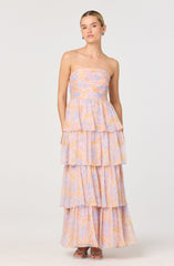 Anisha Strapless Tiered Ruffle Maxi Dress