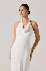 Alanna Halter Cowl Neck Midi Dress