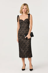 Donne Floral Lace Midi Dress