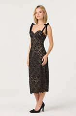 Donne Floral Lace Midi Dress