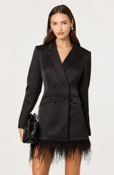 Breonna Feather Trim Blazer Dress