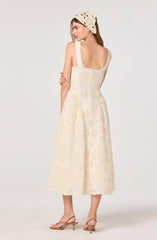 Caerwyn Eyelet Embroidery Sweetheart Midi Dress