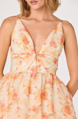 Janna Floral Plunge Midi Dress