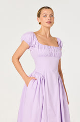 Adilene Cotton Milkmaid Midi Dress