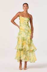 Alison Floral Tiered Drop-Waist Maxi Dress