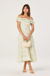 Alannah Off-Shoulder Floral Midi Dress
