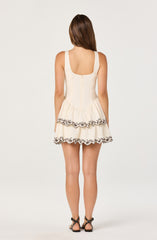 Jaelynn Embroidered Linen Mini Dress