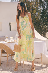 Hana Ruffle Trim Chiffon Maxi Dress