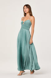 Alaia Satin Pliss茅 Maxi Dress