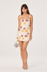 Abelia Sequined Floral Mini Dress