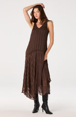 Halo Plaid Crinkle Maxi Dress