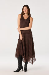 Halo Plaid Crinkle Maxi Dress