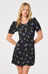 Brenlee Puff-Sleeve Mini Dress