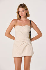 Haralda Linen Strapless Mini Romper