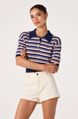 Arden Denim High-Rise Mini Shorts