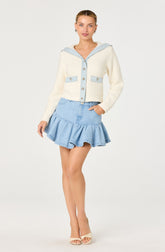 Ashli Denim Fit & Flare Mini Skirt