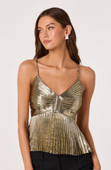 Blythe Metallic Plisse Top