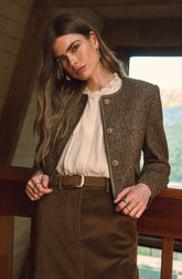 Chiara Faux Leather Trim Jacket