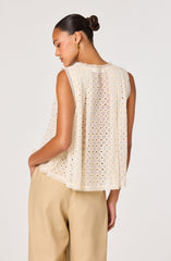 Alisa Embroidered Eyelet High-Low Top
