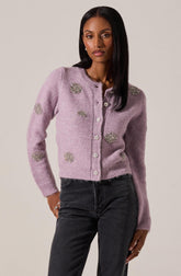 Dorothea Embellished Brushed Knit Cardigan
