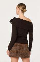 Fenia Off Shoulder Rosette Detail Sweater
