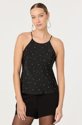 Floella Rhinestone Embellished Top