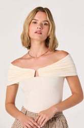 Alba Off-Shoulder Hardware Knit Top