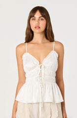 Fabiola Tie-Front Peplum Top