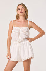 Abrielle Lace Trim Cropped Tank