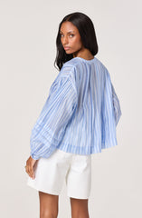 Ericka Striped Balloon Sleeve Blouse
