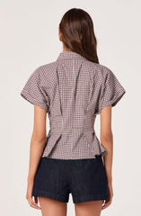 Beck Pleated Button-Front Top