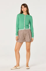 Clovis Color Block Faux Layered Cardigan