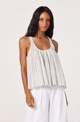 Aggie Stripe Pleated Racerback Tank