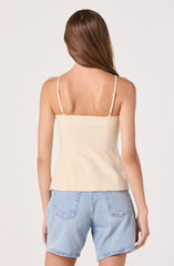 Britta Button-Front Spaghetti Strap Top