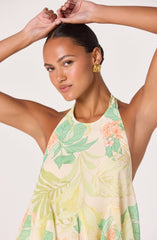 Belen Tropical Print Halter Top