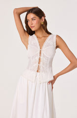 Carine Eyelet Lace Bustier Top