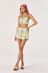 Heidi Novelty Print Crop Top