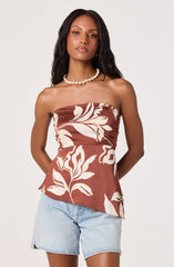Annabeth Satin Strapless Top