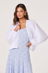 Blanche Semi-Sheer Bomber Jacket