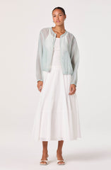 Aeva Sheer Chiffon Bomber Jacket