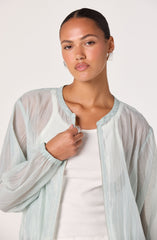 Aeva Sheer Chiffon Bomber Jacket