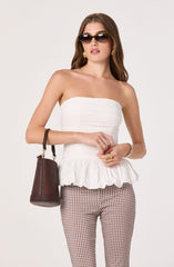 Ella Strapless Bubble Hem Top