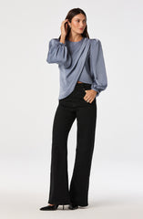 Beatrice Satin Faux-Wrap Blouse