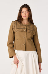 Cleo Sailor-Collar Cropped Jacket