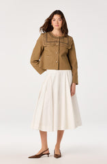 Cleo Sailor-Collar Cropped Jacket