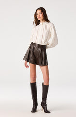 Edith Eyelet Lace-Trim Blouse