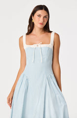 Hazel Striped Drop-Waist Midi Dress